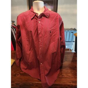 Polo Ralph Lauren Yarmouth Men's 17 34/35 Red Plaid Button Up Shirt